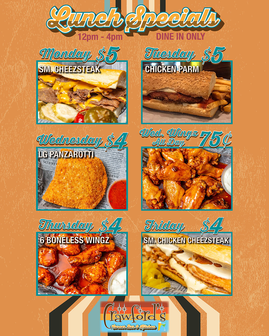 A flyer for lunch specials.