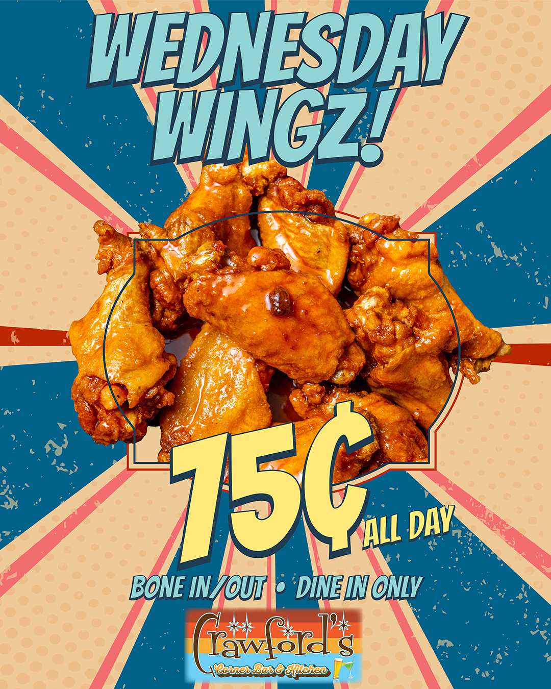 A poster for wednesday wings.
